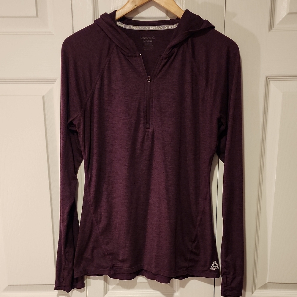 Reebok Women's Dark Purple Hoodie Sweatshirt